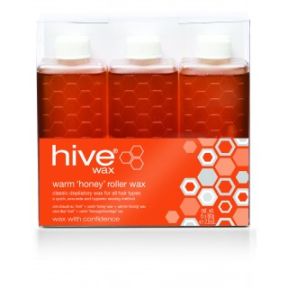 Hive Refill Roller Depilatory Roll on Wax Cartridges Warm Honey Creme Wax x 6 - 80g